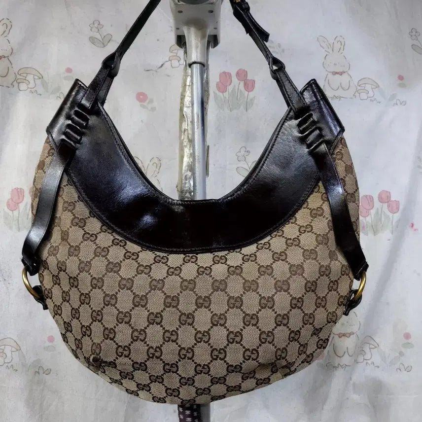 [BUNJANG] Gucci Canvas Hofmoon Hobo Bag / 구찌   캔버스  호프문   호보백 :최저가로 내려요
