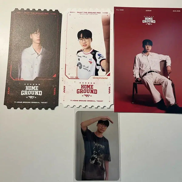 [BUNJANG] T1 Doran Photocard, Postcard, Ticket Bundle Set / T1 티원 홈그 도란 doran 특전 포카 엽서 티켓 일괄