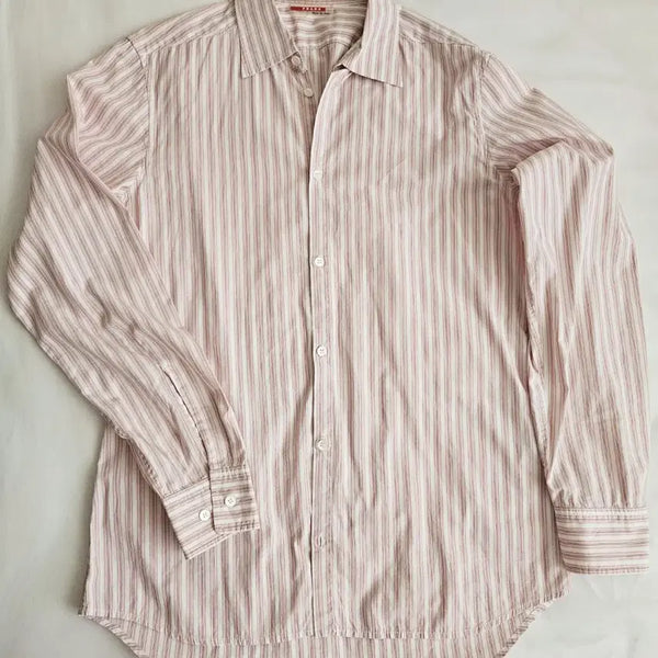 [BUNJANG] PRADA Striped Long Sleeve Shirt M / 프라다(PRADA) 스트라이프 긴팔 셔츠 M