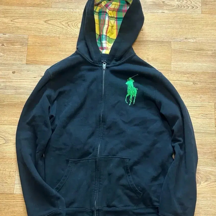 [BUNJANG] Polo Big Pony Check Hoodie Zip-Up / 폴로 빅포니 체크 후드집업 !국내유일매물!