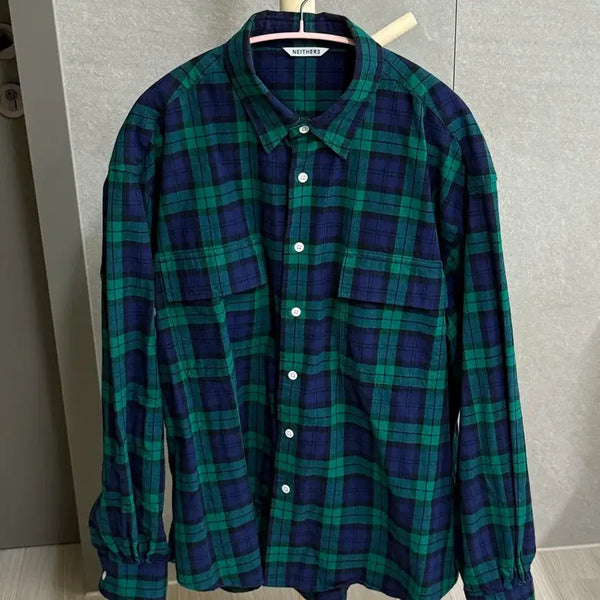 [BUNJANG] Nadeers Check Shirt & Pants Set / 네이더스 체크 셔츠&팬츠