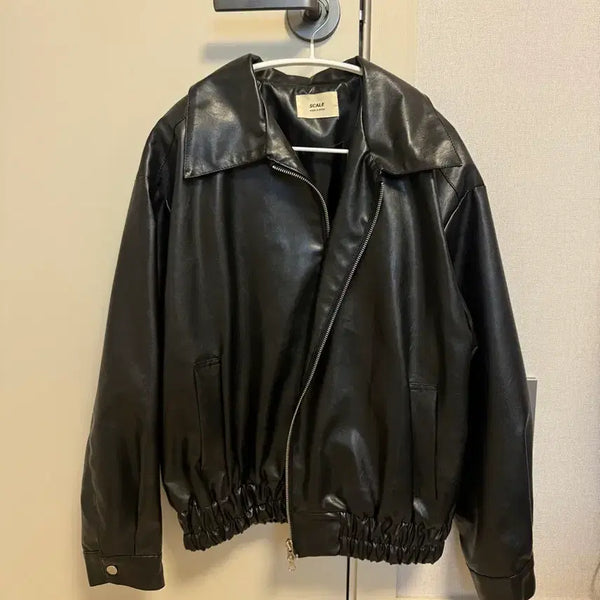 [BUNJANG] Black Leather Jacket / 블랙 레더자켓