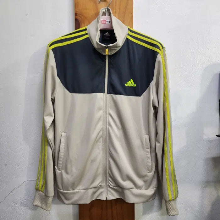 [BUNJANG] Adidas Climalite Three-Stripes Track Top Zip-Up Jacket Beige (Size 105) / 아디다스 클라이마라이트 삼선 트랙탑 집업 베이지 105