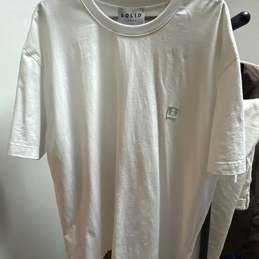 [BUNJANG] Solid Homme White Back Logo T-Shirt Size 100 (48) / 솔리드옴므 백로고 화이트 반팔티 100 (48)