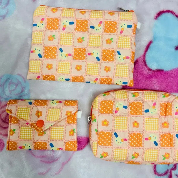 [BUNJANG] Usahana Handmade Pouch Set (3 Types) / 우사하나 핸드메이드 파우치 3종 세트