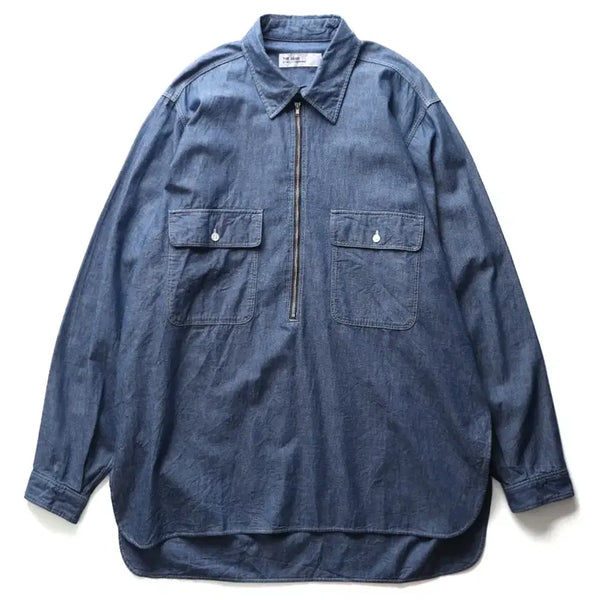 [BUNJANG] WILLY CHAVARRIA Chambray Half-Zip Oversized Shirt / WILLY CHAVARRIA Bigmac Shirt Chambray