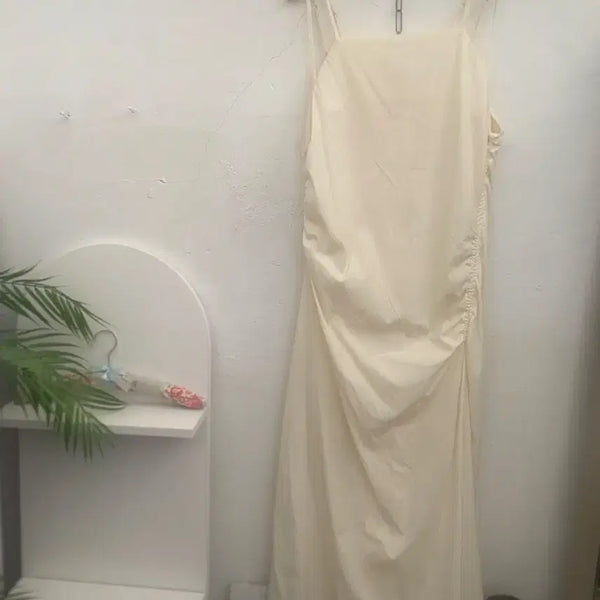 [BUNJANG] Bustier Long Dress Beige Size 66 / 베이지 뷔스띠에 롱원피스 66 새상품