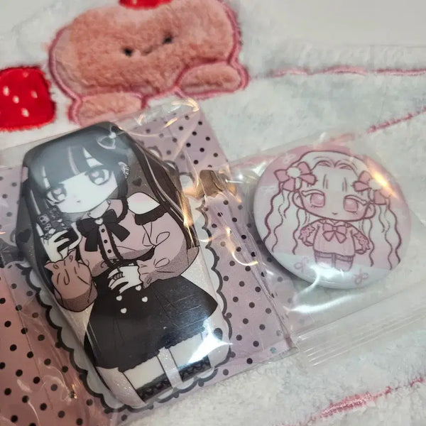 [BUNJANG] Seolgi Glitter Pin Button / 굿즈)설기 지뢰계소녀 글리터 핀버튼
