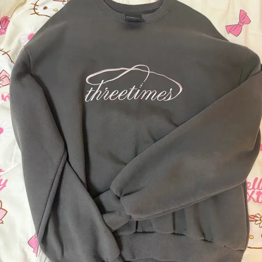 [BUNJANG] Three Times Sweatshirt Charcoal / 쓰리타임즈 맨투맨 챠콜