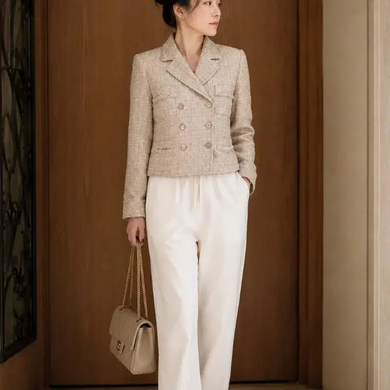 [BUNJANG] KUM9 Tweed Jacket Beige / 미착용 새상품- KUM9 트위드 자켓 베이지 66