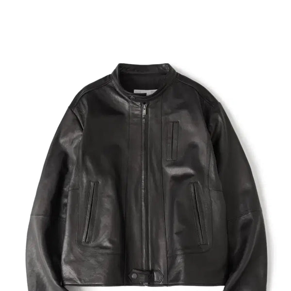 [BUNJANG] Haeching Room Lambskin Rider Jacket Black / 해칭룸 레더자켓 라이더 자켓 램스킨 블랙 3