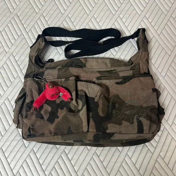 [BUNJANG] Kipling Brown Camo Shoulder Bag/Crossbody Bag / 키플링 브라운 카모 숄더백 크로스백