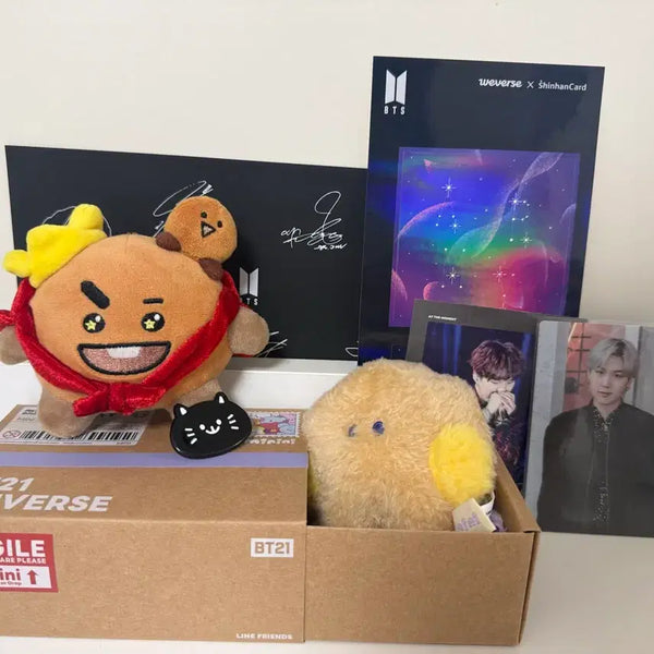 [BUNJANG] BTS Suga & BT21 Shooky Bundle Set (Doll, Photocard, Postcard, Magnet, Sticker) / [일괄] BTS 슈가 & BT21 슈키 굿즈 세트 (인형/포카/엽서/자석/스티커)