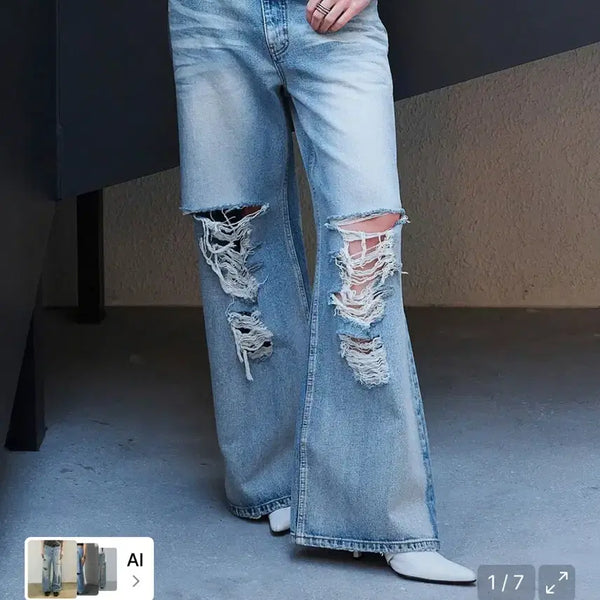 [BUNJANG] 2000 Archives Snyder Distressed Denim Pants / 2000아카이브스 스나이더 데님 팬츠