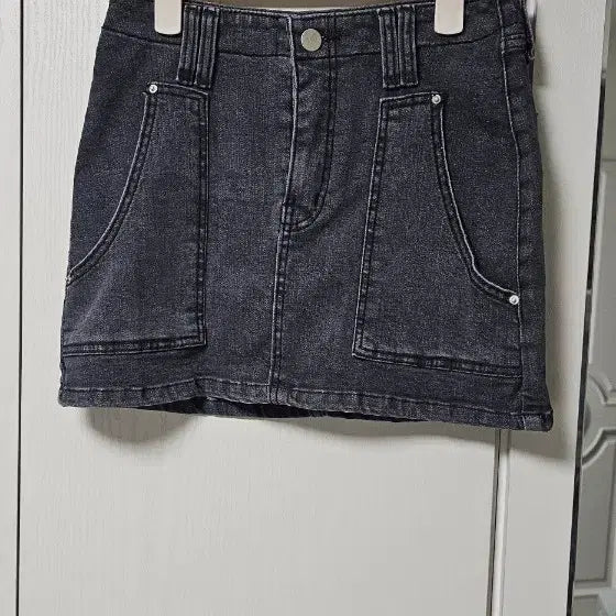 [BUNJANG] Black Denim Mini Skirt / 블랙  데님 숏 스커트