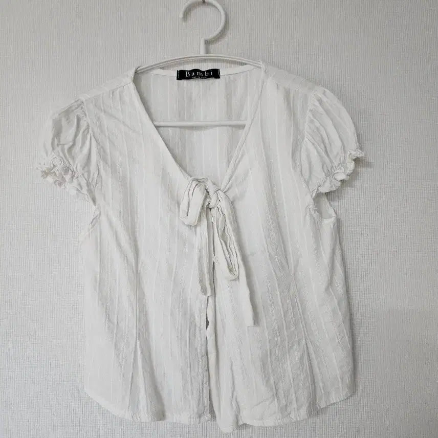 [BUNJANG] Bambi Ribbon Blouse White / Bambi 리본 블라우스 화이트