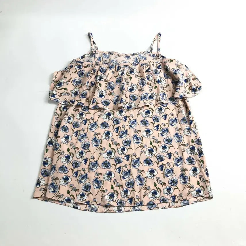[BUNJANG] Flower Frill Off-Shoulder Top / 플라워 프릴 오프숄더 탑