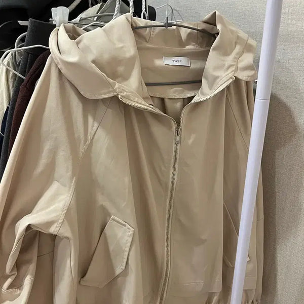 [BUNJANG] TWEE Beige Zip-Up Jacket & T-Shirt Set / 트위 베이지 집업 자켓, 트위 티셔츠 일괄