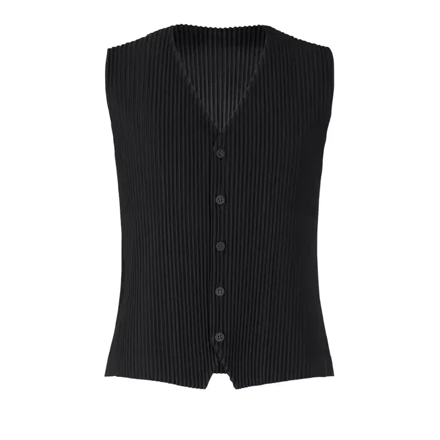 [BUNJANG] Homme Plissé Issey Miyake Pleats Basic Vest Black Size 4 / [4] 옴므플리세 이세이미야케 플리츠 베이직 베스트