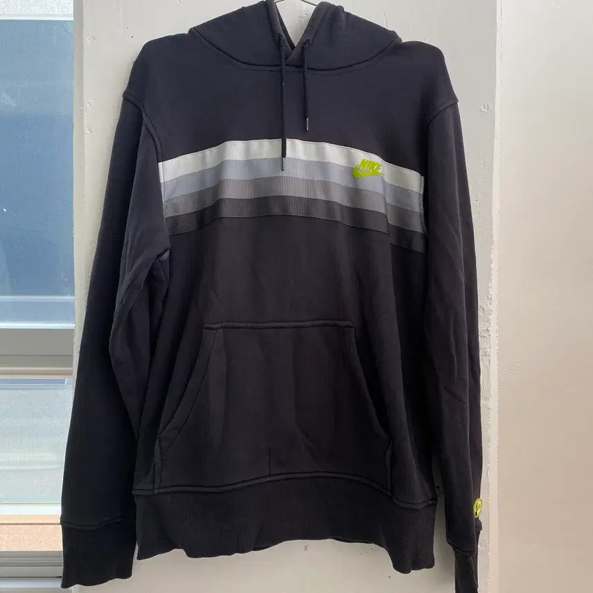 [BUNJANG] Nike Striped Logo Hoodie / (L) 나이키 스트라이프 로고 후드티