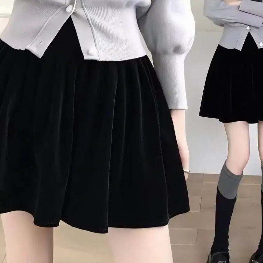 [BUNJANG] Fleece Banding Skirt Black / 플리스 밴딩 스커트 블랙 일녀 스나계 보세