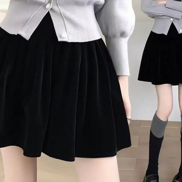 [BUNJANG] Fleece Banding Skirt Black / 플리스 밴딩 스커트 블랙 일녀 스나계 보세