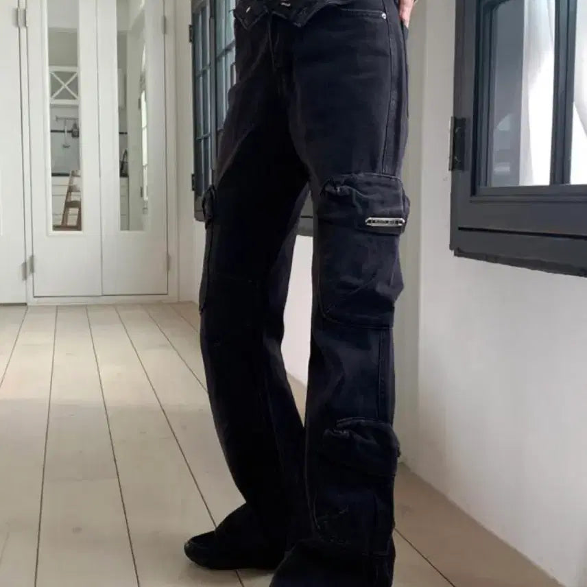 [BUNJANG] Wonder Wonder Cargo Pocket Bootcut Denim Pants / 원더원더 카고 포켓 부츠컷 데님 팬츠