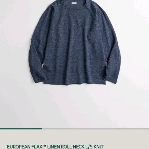 [BUNJANG] BEHAVE Linen Roll Neck Long Sleeve Knit Midnight / 비헤비어 린넨 롤넥 니트 미드나잇 LINEN ROLL NECKL/S KNIT