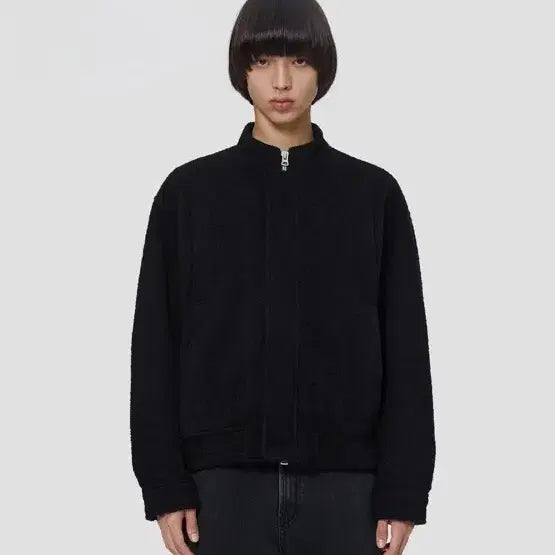 [BUNJANG] IL CORSO Wool High Neck Cropped Blouson S / 일꼬르소 울 하이넥 크롭 블루종 s