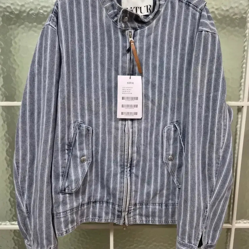 [BUNJANG] SETER Striped Denim Harrington Jacket / (새상품)세터 스트라이프 데님 헤링턴 자켓