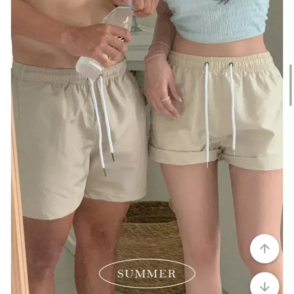 [BUNJANG] Beach Shorts Set (Light Beige + Grey) / 비치 반바지 여름 2개 연베이지+그레이 일괄판매
