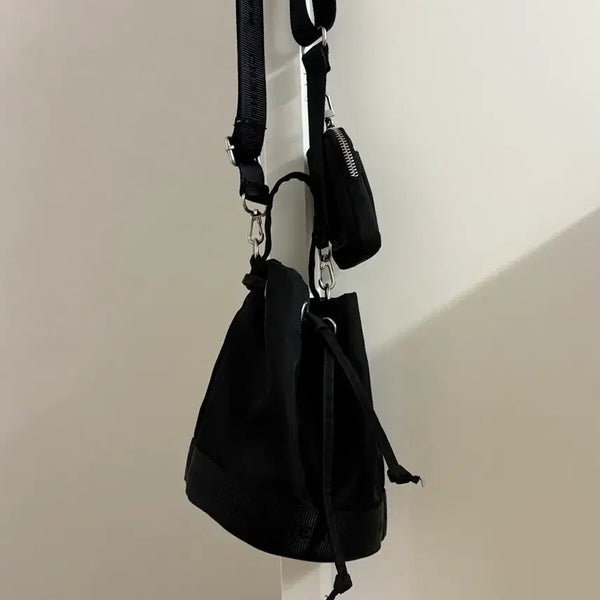[BUNJANG] Marhen.J Black Mini Bucket Bag with Pouch / 마르헨제이 블랙 버킷백 미니 파우치 포함