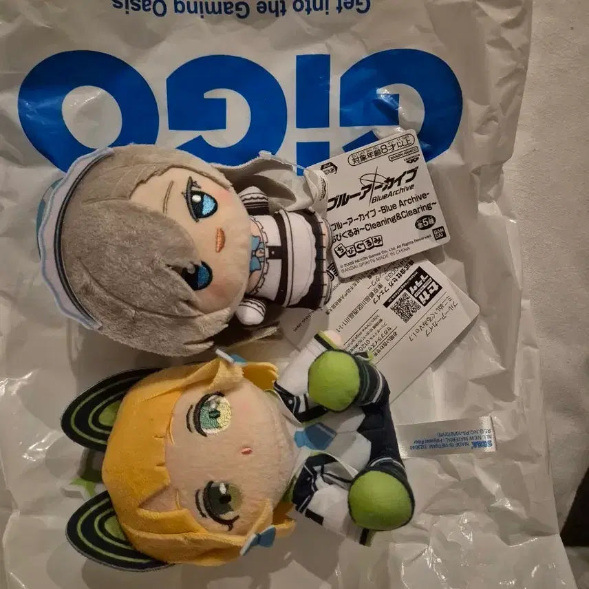 [BUNJANG] Blue Archive Asuna & Midori Chibi Plush Set / 블루아카이브 아스나 미도리 치비구루미