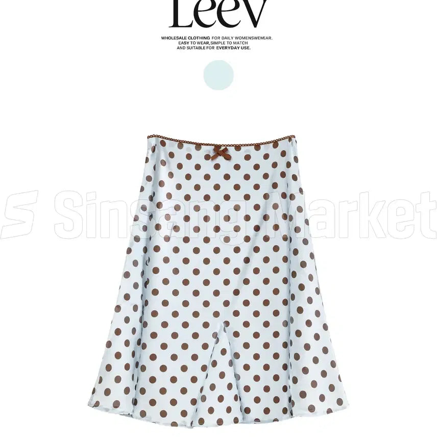 [BUNJANG] Mint Chocolate Dot Midi Skirt / [빠른발송] 민트초코 도트 미디 스커트 유니크 치마 러블리 데이트
