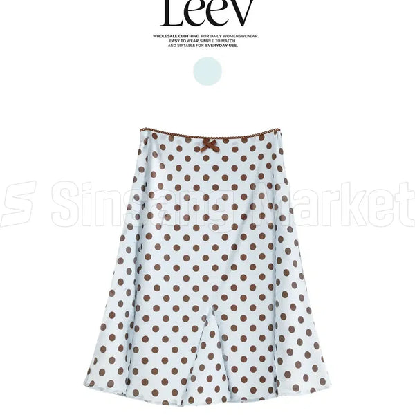 [BUNJANG] Mint Chocolate Dot Midi Skirt / [빠른발송] 민트초코 도트 미디 스커트 유니크 치마 러블리 데이트