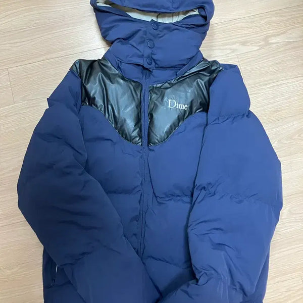 [BUNJANG] Dime Skateboards Contrast Puffer Jacket Navy M / 다임 패딩 dime 스케이트보드 콘트라스트 푸퍼 네이비 자켓 m