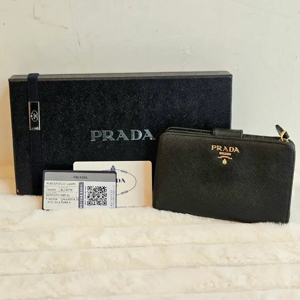[BUNJANG] Prada Saffiano Bifold Wallet Black / <<깨끗한 정품>> 프라다 사피아노 중지갑 블랙