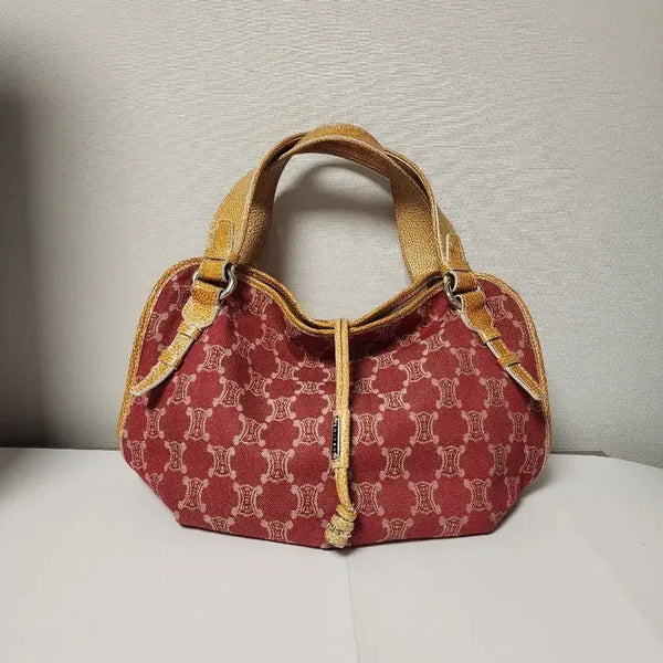[BUNJANG] Celine Red Denim Macadam Bittersweet Medium Tote Bag / 셀린느 레드 데님 마카담 비터스윗 토트백