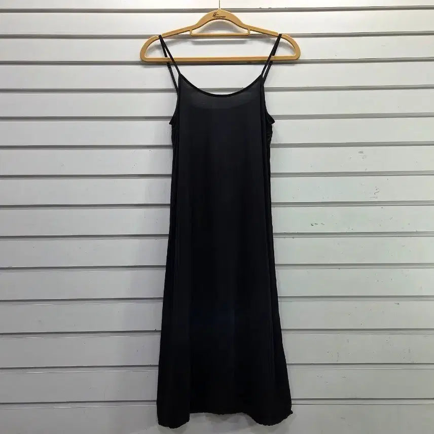 [BUNJANG] Black Simple Strap Long Slip Dress / 블랙  심플  끈 롱슬립 /보물찾기천사