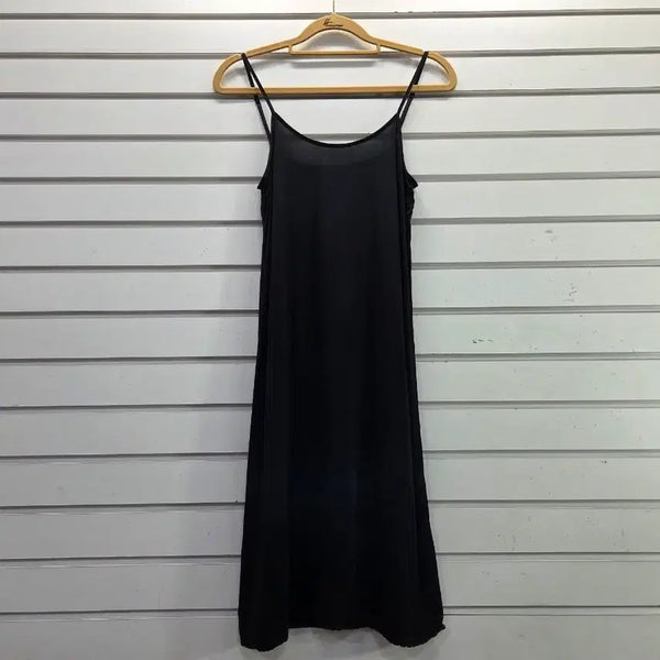 [BUNJANG] Black Simple Strap Long Slip Dress / 블랙  심플  끈 롱슬립 /보물찾기천사