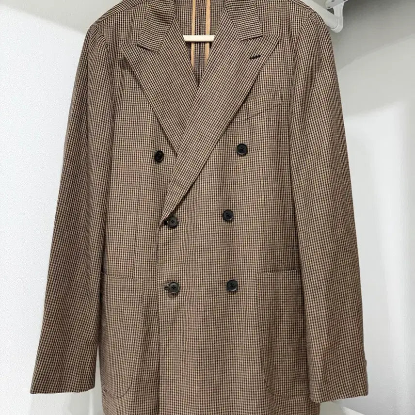 [BUNJANG] Caruso Gingham Brown Jacket / 카루소 브라운 자켓 BROWN GOBIGOLD GINGHAM
