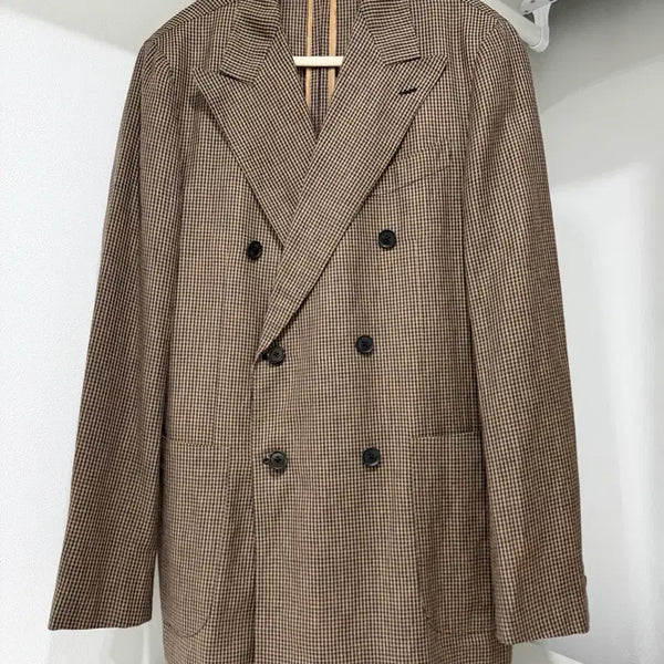 [BUNJANG] Caruso Gingham Brown Jacket / 카루소 브라운 자켓 BROWN GOBIGOLD GINGHAM