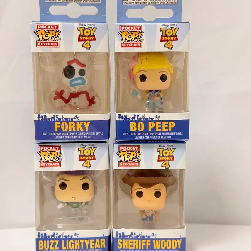 [BUNJANG] Funko Pop Keychain Bundle Set (Forky/Woody/Buzz/Bo Peep) - Toy Story 4 / 토이스토리 4 펀코팝 키링 (포키/우디/버즈/보핍) 일괄