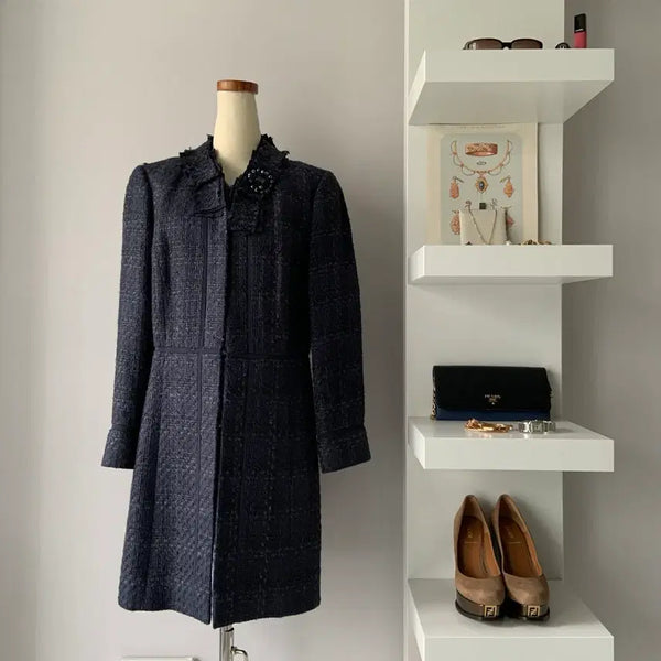 [BUNJANG] Tory Burch Navy Tweed Dress (Size 55/S) / 55 토리버치 네이비 트위드 자켓