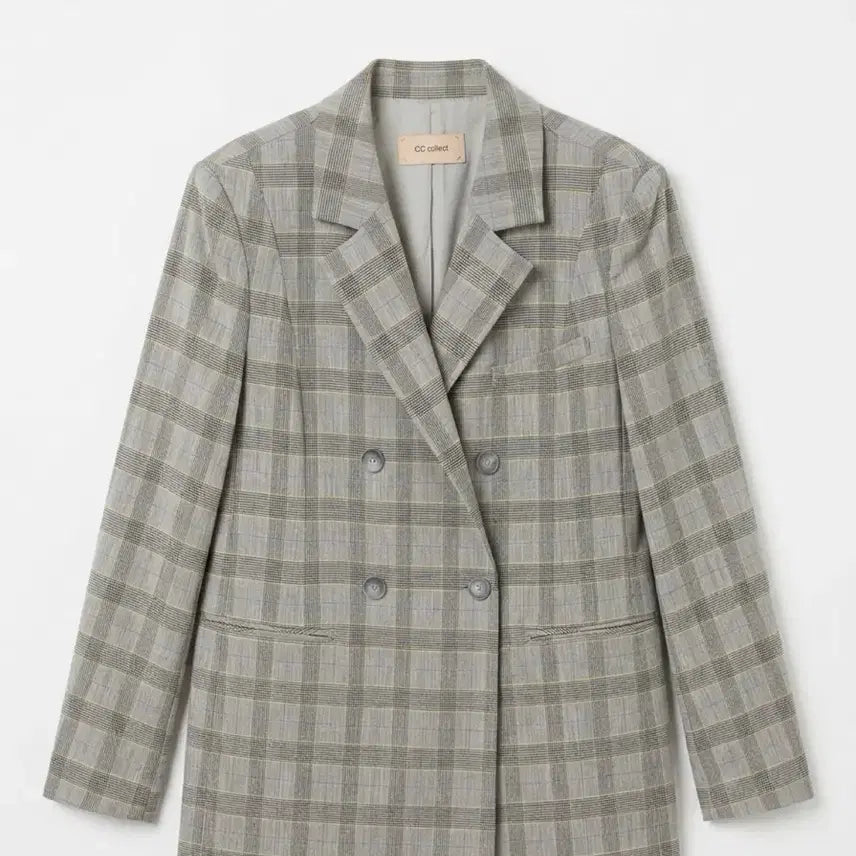[BUNJANG] CC Collect Women's 66 Check Double Breasted Suit Jacket / 여성66/ CC collect 마 체크 더블 정장 자켓
