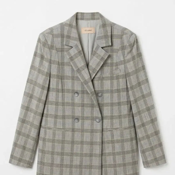 [BUNJANG] CC Collect Women's 66 Check Double Breasted Suit Jacket / 여성66/ CC collect 마 체크 더블 정장 자켓
