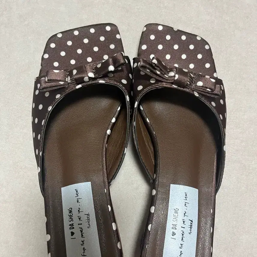 [BUNJANG] Women's Mules - Brown Dot Pattern / 여성뮬