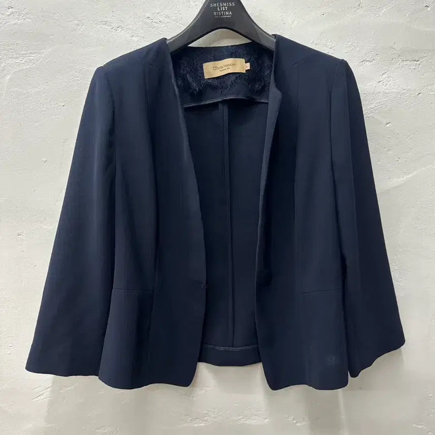 [BUNJANG] Olivia Hasler Women's Navy Long-Sleeve Jacket - Size 77 / [상태최상] 올리비아하슬러 아우터 여성 자켓 네이비 긴팔 77