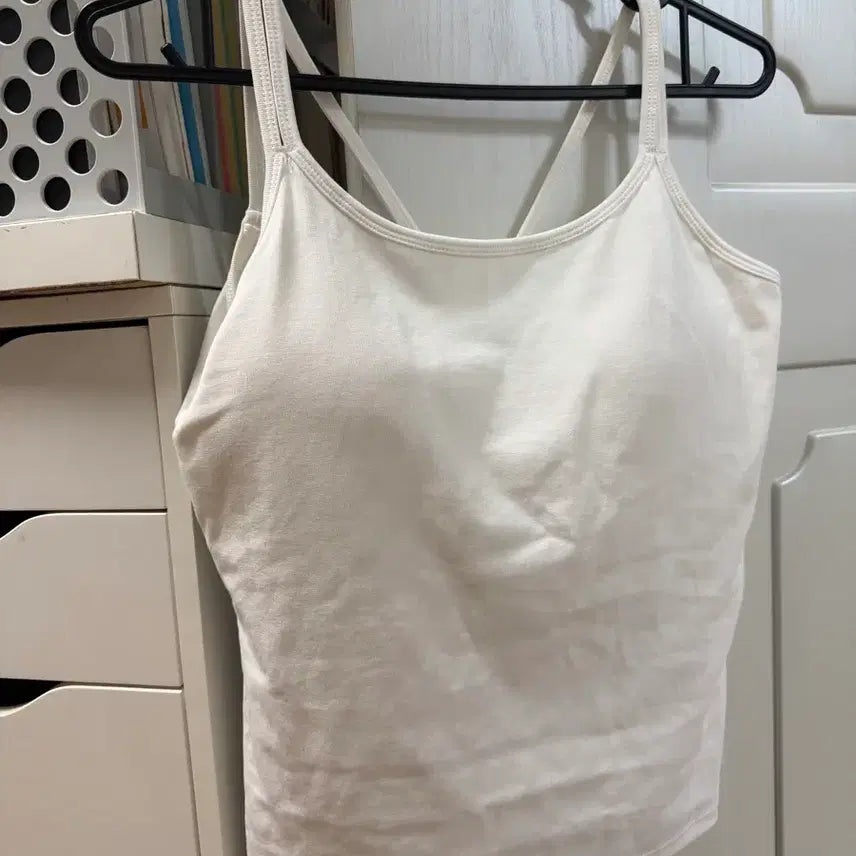 [BUNJANG] White Sheer Strap Tank Top / 시스루티셔츠 / 캡나시
