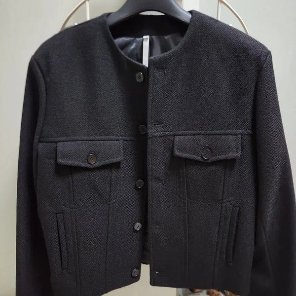 [BUNJANG] Noir Wool Tweed Crewneck Jacket / 노이어 울 트위드 크루넥 자켓